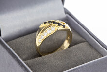 Saffier ring 14 karaat goud - 18,1 mm