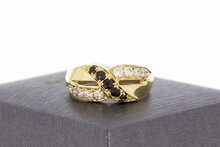 Saffier ring 14 karaat goud - 18,1 mm