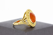 Carneoolring 14 Karaat goud - 17,4 mm