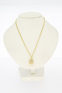 Gouden Vuist hanger 14 karaat - lengte 1,6 cm