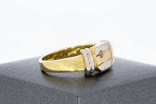 14 Karaat goud Zirkonia heren ring - 19,4 mm