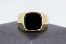 14 Karaat Onyx mannen Zegelring - 20,7 mm
