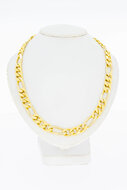 18 Karaat gouden Figaro mannen ketting - 47,6 cm