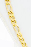 18 Karaat gouden Figaro mannen ketting - 47,6 cm