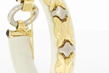 Bicolor dames armband 14 karaat -  19,5 cm
