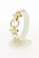 Bicolor dames armband 14 karaat -  19,5 cm