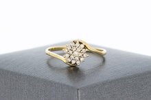 14 karaat damesring met diamantjes - 17,1 mm