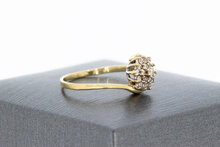 14 karaat damesring met diamantjes - 17,1 mm