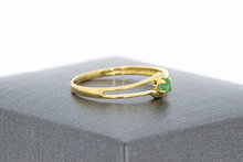 9 karaat smaragd dames ringetje - 15,4 mm