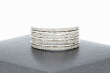 9 karaat (wit) brede damesring - 15,8 mm