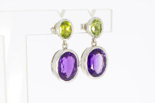 Edelsteen oorbellen 18 karaat  - 2,5 cm