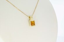 14 karaat edelsteen dames hanger - 2 cm