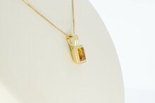 14 karaat edelsteen dames hanger - 2 cm