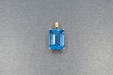 18 karaat goud Topaas dames hanger - 2,2 cm