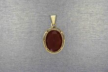 Carneool dames Hanger 14 karaat goud - 3 cm