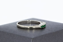 Smaragd ring dames 14 karaat goud - 17,1 mm