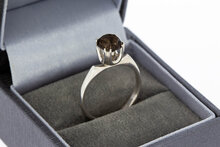 18 Karaat Rookkwarts dames ring - 17,2 mm