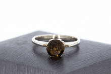 18 Karaat Rookkwarts dames ring - 17,2 mm