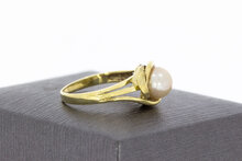 14 karaat goude ring dames met Parel - 17,1 mm