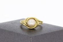 14 karaat goude ring dames met Parel - 17,1 mm