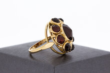Granaat steen ring 14 karaat goud - 17,8 mm