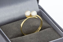 14 karaat ring met Parels - 17,3 mm
