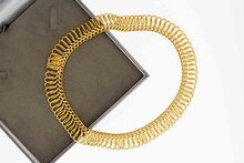 Gevlochten Choker 18 karaat goud - 43,3 cm