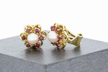 14 Karaat edelsteen oorbellen dames - 1,2 cm