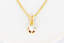 14 Karaat gouden hanger met Diamant