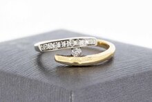 14 Karaat bicolor Diamant damesring - 18 mm