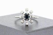 18 Karaat gouden Saffier damesring - 17,1 mm