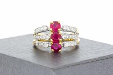 18 Karaat dames edelsteenring -16,7 mm