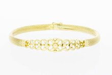 14 karaat gevlochten dames armband - 19,5 cm