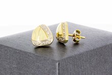 14 Karaat bicolor gouden Oorstekers dames