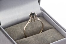 14 Karaat witgouden Saffier ring - 15,7 mm