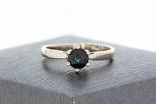 14 Karaat witgouden Saffier ring - 15,7 mm