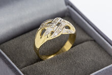 14 Karaat Zirkonia gouden damesring - 17,5 mm