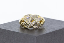 14 Karaat Zirkonia gouden damesring - 17,5 mm