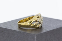 14 Karaat Zirkonia gouden damesring - 17,5 mm