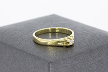 Gouden Pink damesring 14 Karaat - 16 mm