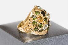 14 Karaat ring met edelstenen - 19,6 mm