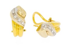 Diamant Oorclips 18 Karaat goud - 1,8 cm