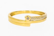 18 karaat gouden diaman ring - 17,8 mm
