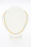 18 Karaat gouden bicolor ketting - 46  cm