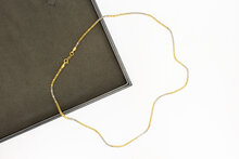 18 Karaat gouden bicolor ketting - 46  cm