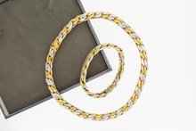 18 Karaat gevlochten ketting  - 61,5  cm