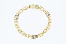 Platte 14 Karaat Koningsarmband - 23,2 cm