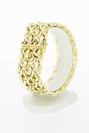 14 Karaat gouden brede armband - 19,6 cm