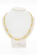 18 Karaat bicolor gouden Figaro ketting - 46,1 cm