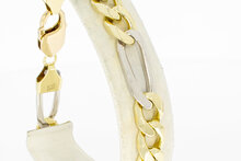 14 Karaat bicolor Figaro armband - 22,8 cm